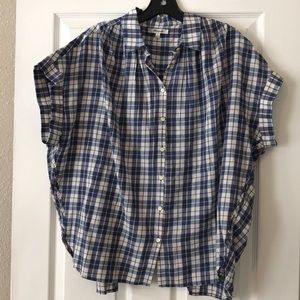 Madewell Central Open Back Shirt in Linus Plaid